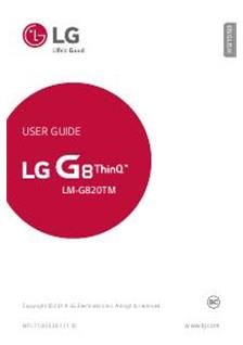 LG G8 Thin Q manual. Tablet Instructions.